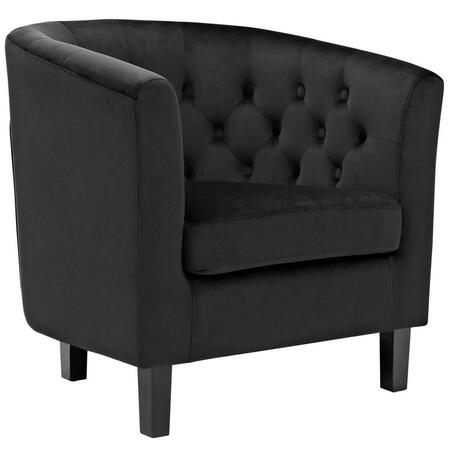 MODWAY FURNITURE 29.5 H x 28.5 W x 30.5 L in. Prospect Velvet Armchair, Black EEI-2613-BLK